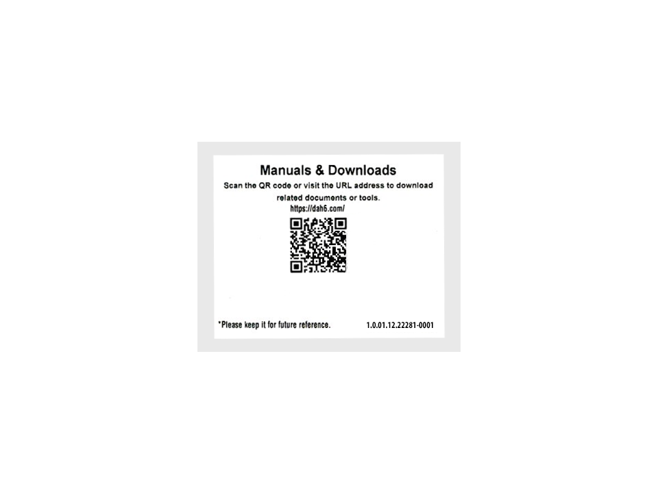 AXC-B1231RN-ZA同梱品 マニュアルURL(QRコード/英語)