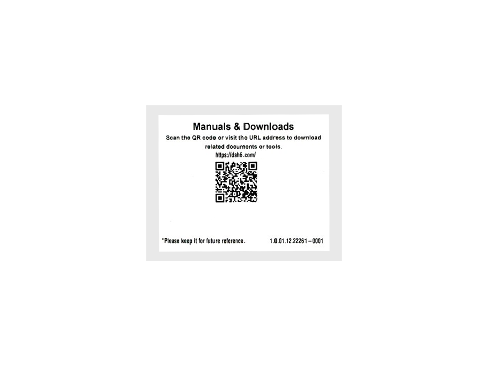 AXC-D1231RN-ZA同梱品 マニュアルURL(QRコード/英語)