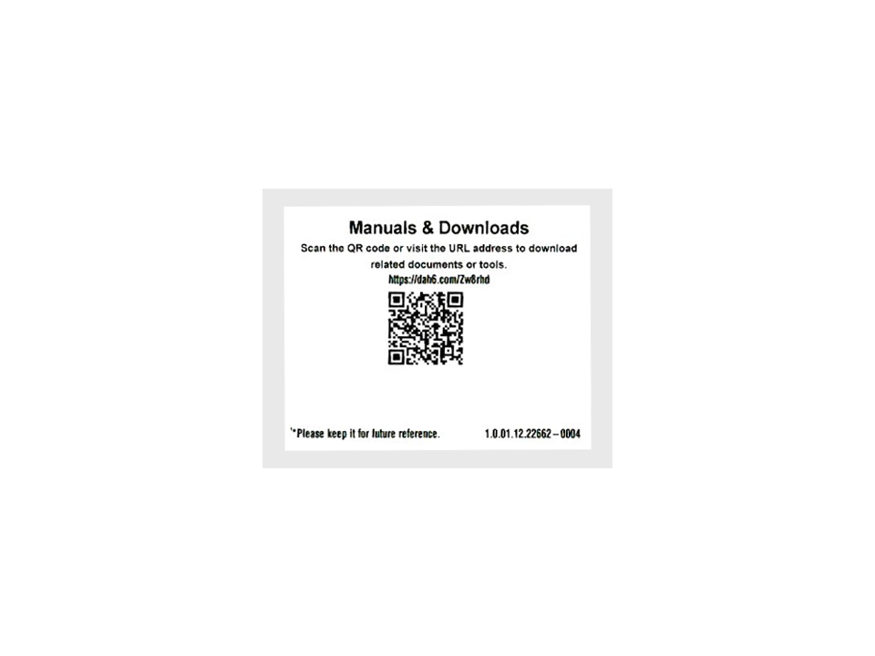 AXC-D2241FN-BA同梱品 マニュアルURL(QRコード/英語)