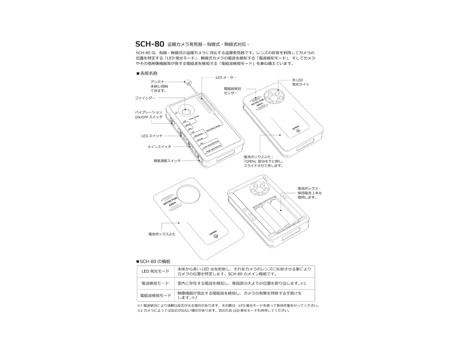 SCH-80同梱品 取扱説明書兼保証書